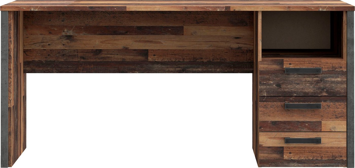 FORTE Schreibtisch Clif, Computertisch mit Schubladen, Industriedesign, Breite 160 cm – Bild 2 von 5