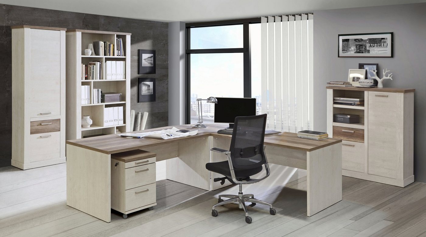 FORTE Schreibtisch Duro, Computertisch, in 140 oder 160 cm Breite, im Landhausstil – Bild 4 von 5