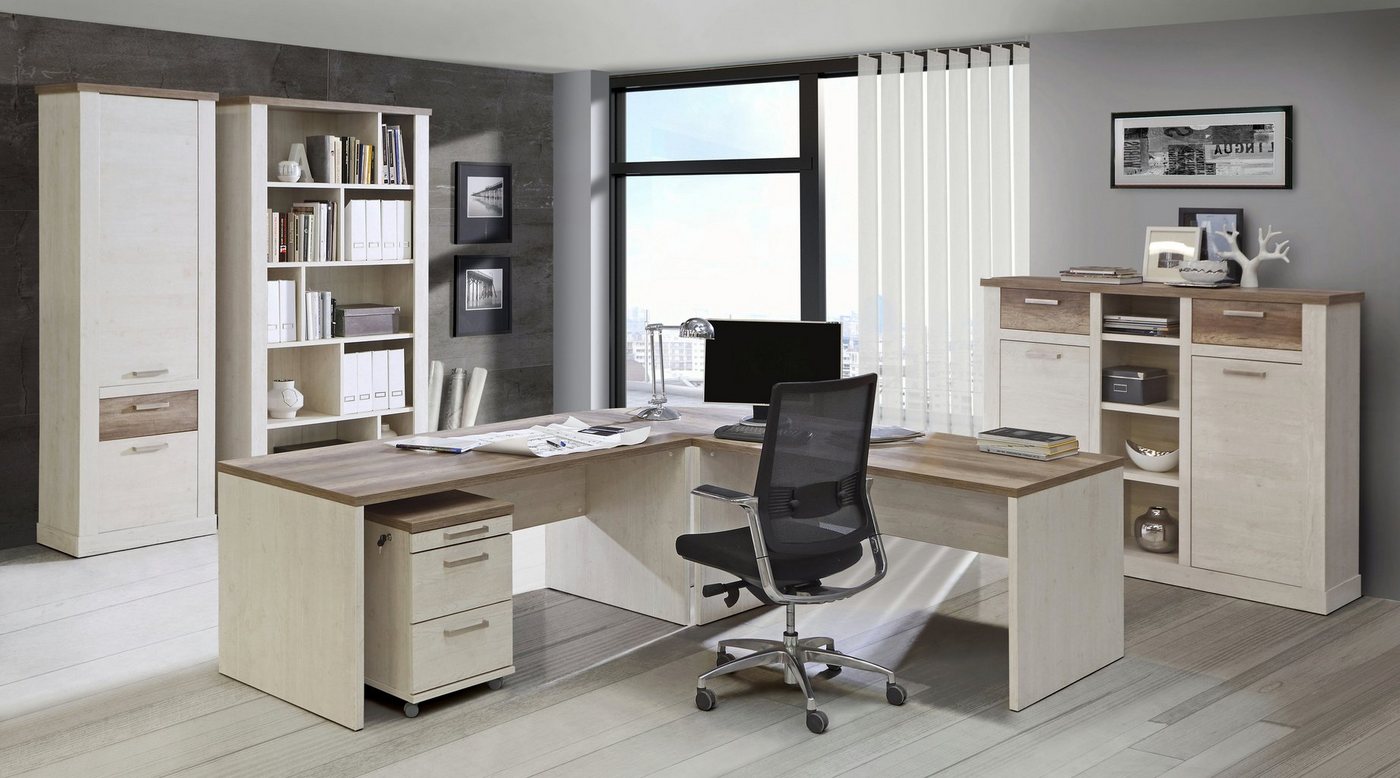 FORTE Schreibtisch Duro, Computertisch, in 140 oder 160 cm Breite, im Landhausstil – Bild 5 von 5