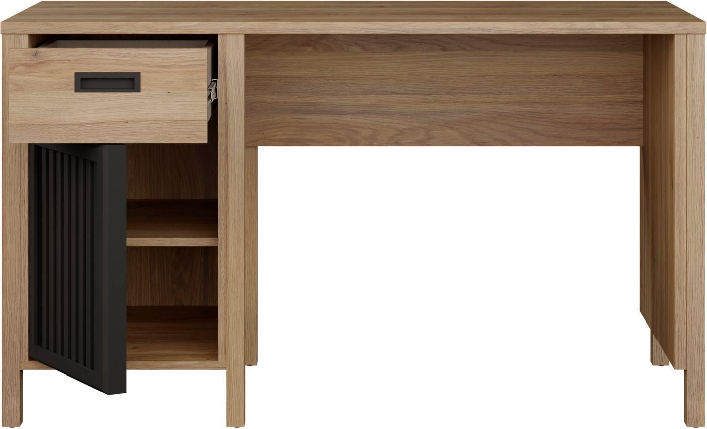 FORTE Schreibtisch Jytana, B/H/T 125/72,3/56,5 cm, Lamellenfront – Bild 4 von 5