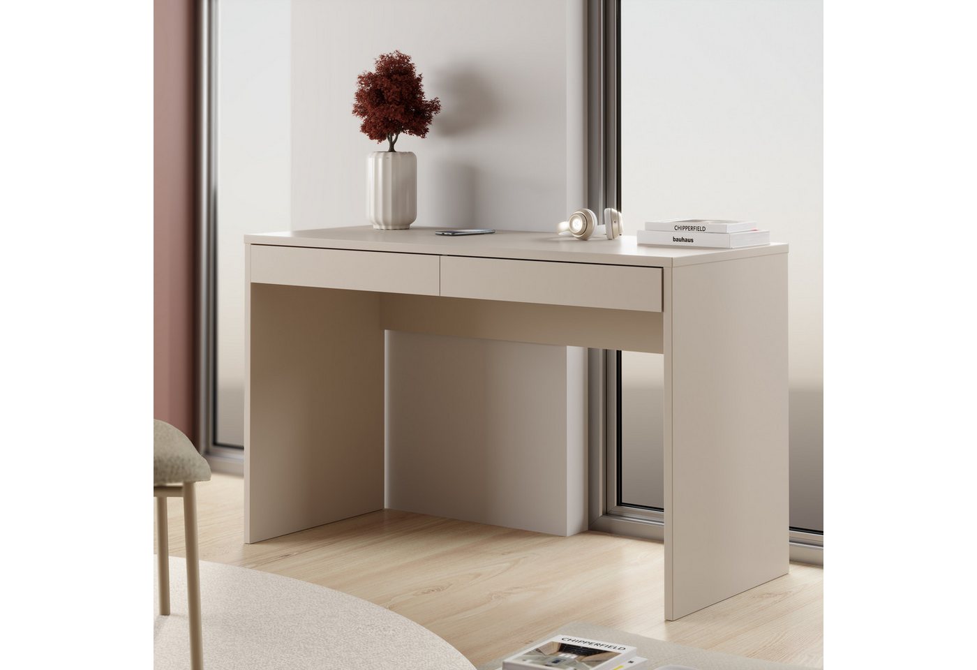 FORTE Schreibtisch Milles, 2 Schubkästen mit Vollauszug, B/H/T 124,8/77,3/53,1 cm – Bild 2 von 5