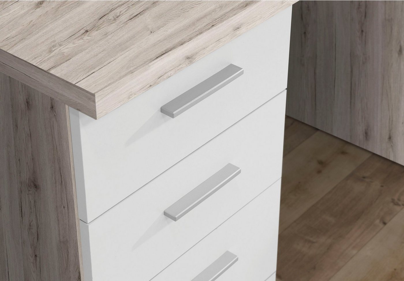 FORTE Schreibtisch Netta, Breite 145 cm, mit Schubladen – Bild 4 von 5