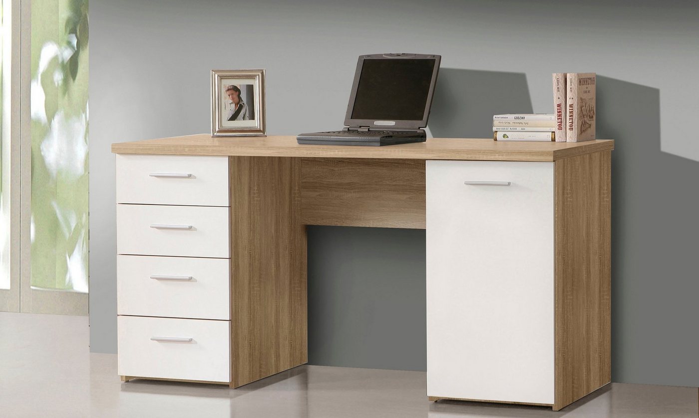FORTE Schreibtisch Netta, Breite 145 cm, mit Schubladen – Bild 2 von 5