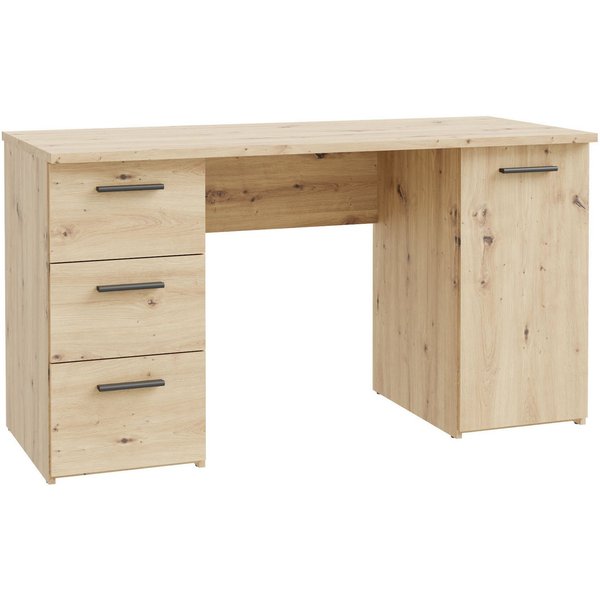 FORTE Schreibtisch Neuss, mit 3 Schubladen & 1 Tür, funktional, Breite 138 cm