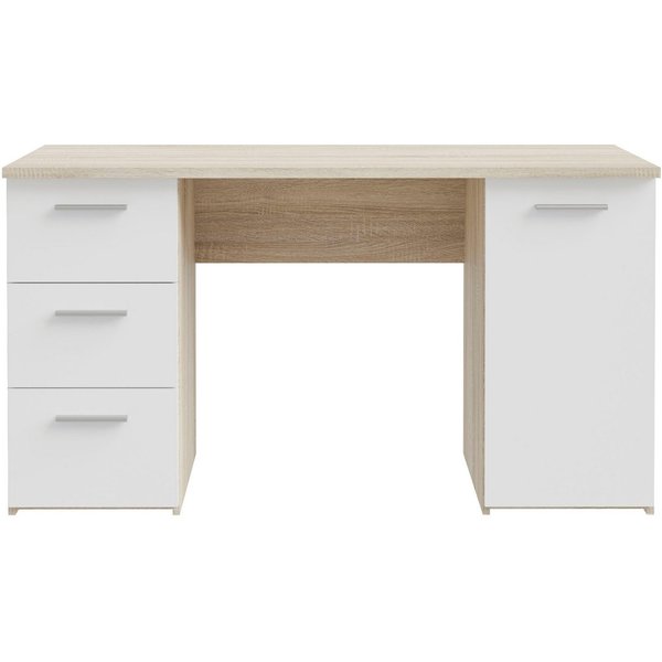FORTE Schreibtisch Neuss, mit 3 Schubladen & 1 Tür, funktional, Breite 138 cm