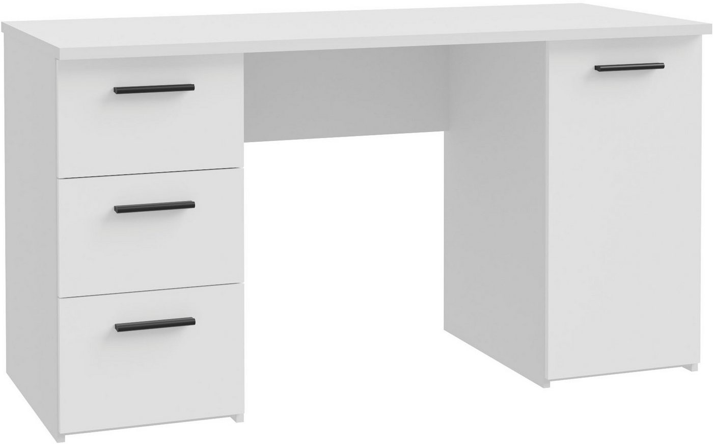FORTE Schreibtisch Neuss, mit 3 Schubladen & 1 Tür, funktional, Breite 138 cm – Bild 3 von 5