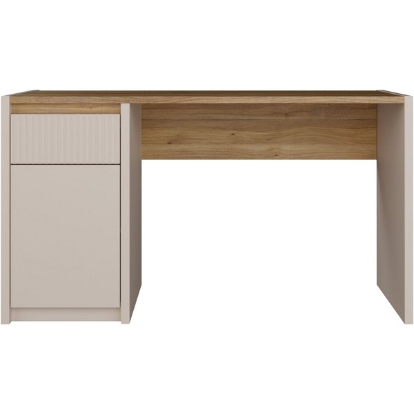 FORTE Schreibtisch Oak Squere, B/H/T 130/72/51,7cm, Soft Close, Vollauszug