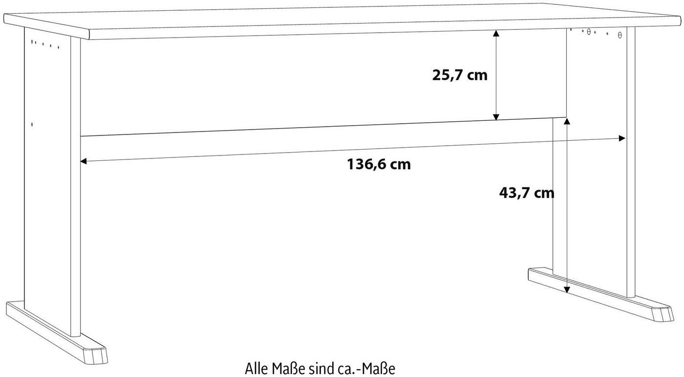 FORTE Schreibtisch Tempra, Breite 144 cm – Bild 4 von 5