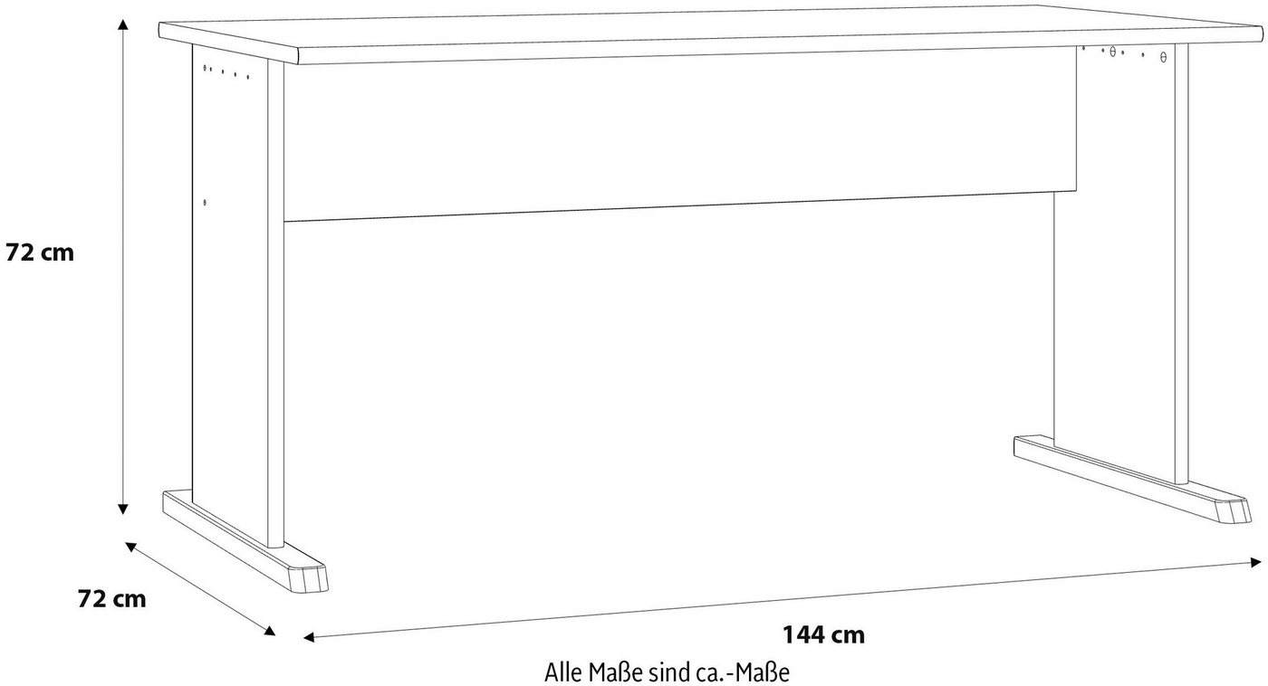 FORTE Schreibtisch Tempra, Breite 144 cm – Bild 5 von 5