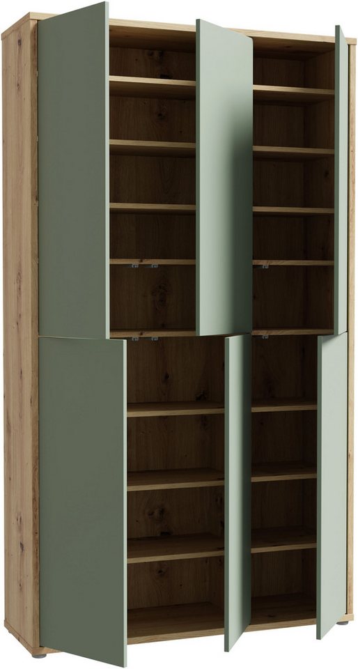 FORTE Schuhschrank Alice Springs, Schuhschrank, B/H/T 109,2/191,9/34,9 cm, 36 Paar Schuhe (B/H/T 109,2/191,9/34,9 cm) Stauraumschrank, Mehrzweckschrank, (B/H 10 – Bild 3 von 5