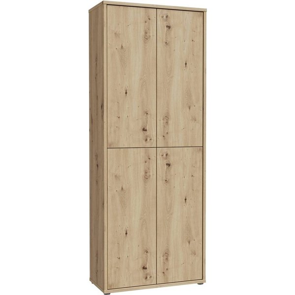 FORTE Schuhschrank Alice Springs, Schuhschrank, Höhe 191,9 cm, 4 Türen, viel Platz (B/H/T 74,5/191,9/34,9 cm) Stauraumschrank, Mehrzweckschrank, Breite 74,5 cm,
