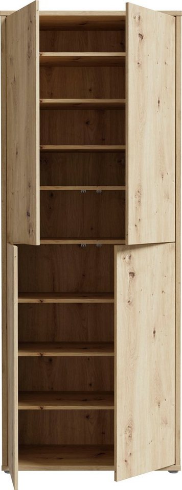 FORTE Schuhschrank Alice Springs, Schuhschrank, Höhe 191,9 cm, 4 Türen, viel Platz (B/H/T 74,5/191,9/34,9 cm) Stauraumschrank, Mehrzweckschrank, Breite 74,5 cm, – Bild 4 von 5