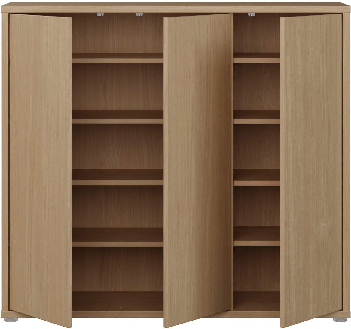 FORTE Schuhschrank Alice Springs, Schuhschrank, Platz für 20 Paar Schuhe, 3 Türen (B/H/T 109,2/99,1/34,9 cm) Stauraumschrank, Mehrzweckschrank, grifflose Front, – Bild 4 von 5