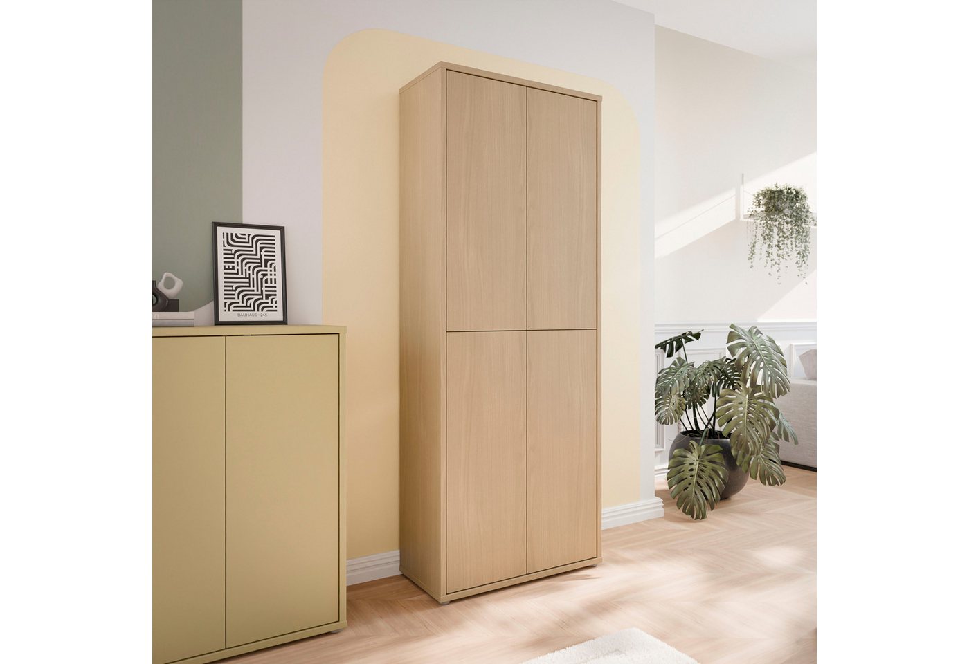 FORTE Schuhschrank Alice Springs, Schuhschrank, Höhe 191,9 cm, 4 Türen, viel Platz (B/H/T 74,5/191,9/34,9 cm) Stauraumschrank, Mehrzweckschrank, Breite 74,5 cm, – Bild 2 von 5