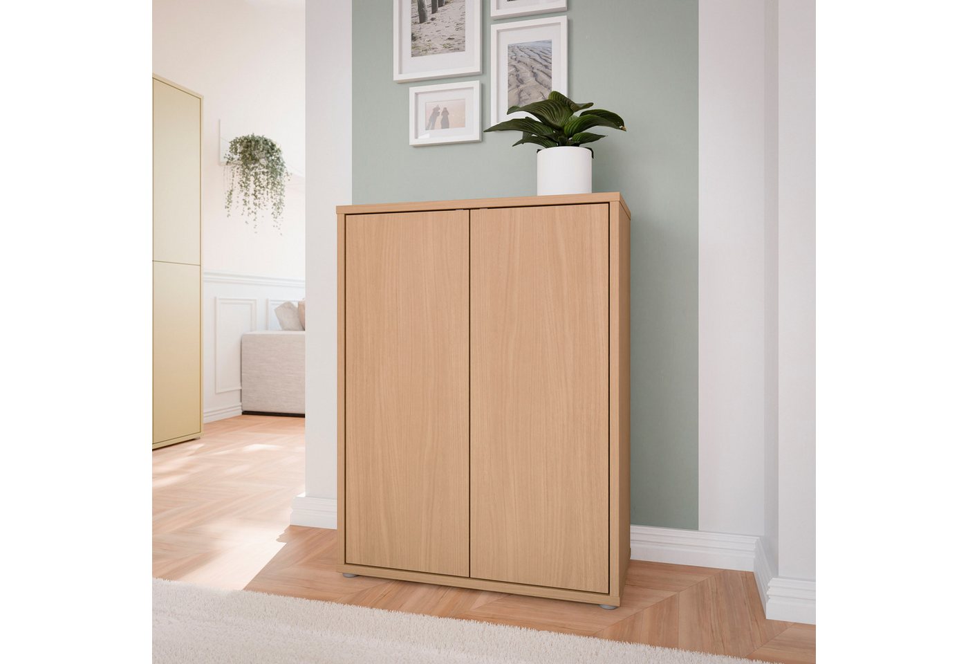 FORTE Schuhschrank Alice Springs, Schuhschrank, Platz für 15 Paar Schuhe, 2 Türen (B/H/T 74,5/99,1/34,9 cm) Stauraumschrank, Mehrzweckschrank, grifflose Front,  – Bild 2 von 5