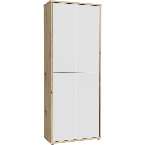 FORTE Schuhschrank Alice Springs, Schuhschrank, Höhe 191,9 cm, 4 Türen, viel Platz (B/H/T 74,5/191,9/34,9 cm) Stauraumschrank, Mehrzweckschrank, Breite 74,5 cm,