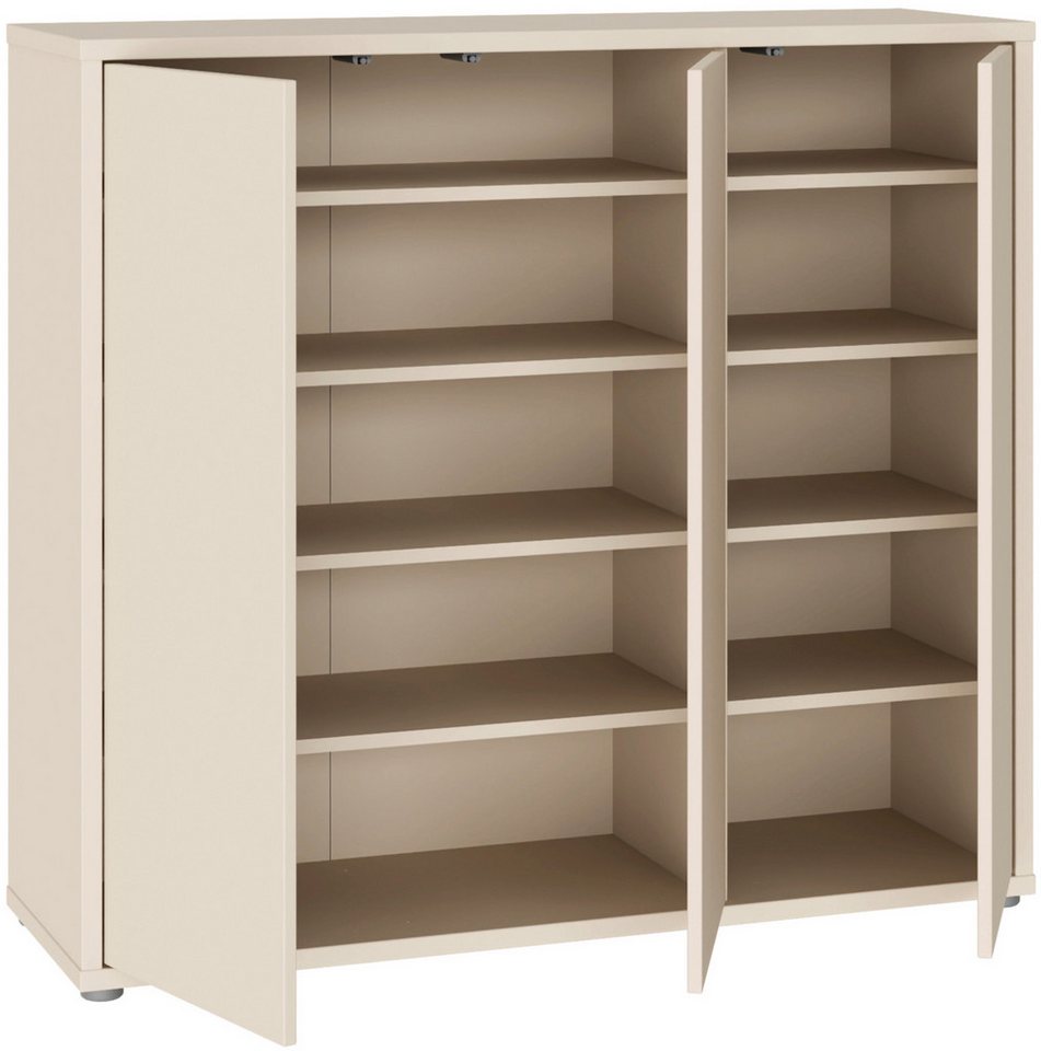 FORTE Schuhschrank Alice Springs, Schuhschrank, Platz für 20 Paar Schuhe, 3 Türen (B/H/T 109,2/99,1/34,9 cm) Stauraumschrank, Mehrzweckschrank, grifflose Front, – Bild 4 von 5