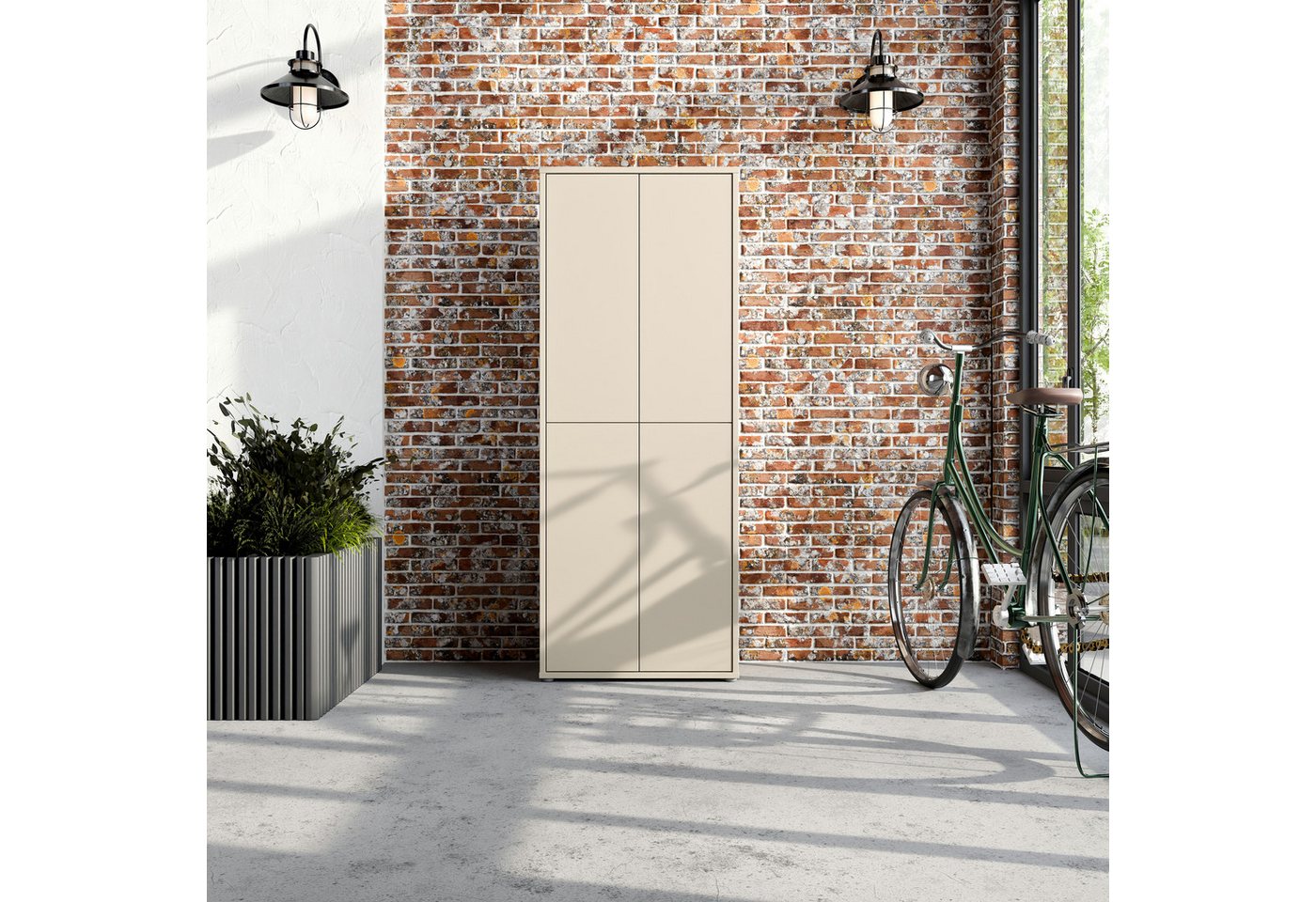 FORTE Schuhschrank Alice Springs, Schuhschrank, Höhe 191,9 cm, 4 Türen, viel Platz (B/H/T 74,5/191,9/34,9 cm) Stauraumschrank, Mehrzweckschrank, Breite 74,5 cm, – Bild 2 von 5