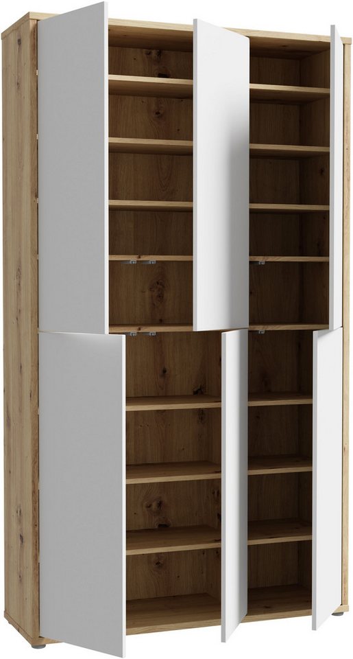FORTE Schuhschrank Alice Springs, Schuhschrank, B/H/T 109,2/191,9/34,9 cm, 36 Paar Schuhe (B/H/T 109,2/191,9/34,9 cm) Stauraumschrank, Mehrzweckschrank, (B/H 10 – Bild 3 von 5