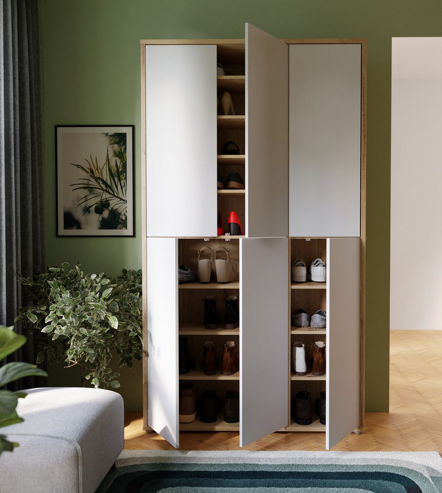 FORTE Schuhschrank Alice Springs, Schuhschrank, B/H/T 109,2/191,9/34,9 cm, 36 Paar Schuhe (B/H/T 109,2/191,9/34,9 cm) Stauraumschrank, Mehrzweckschrank, (B/H 10 – Bild 4 von 5
