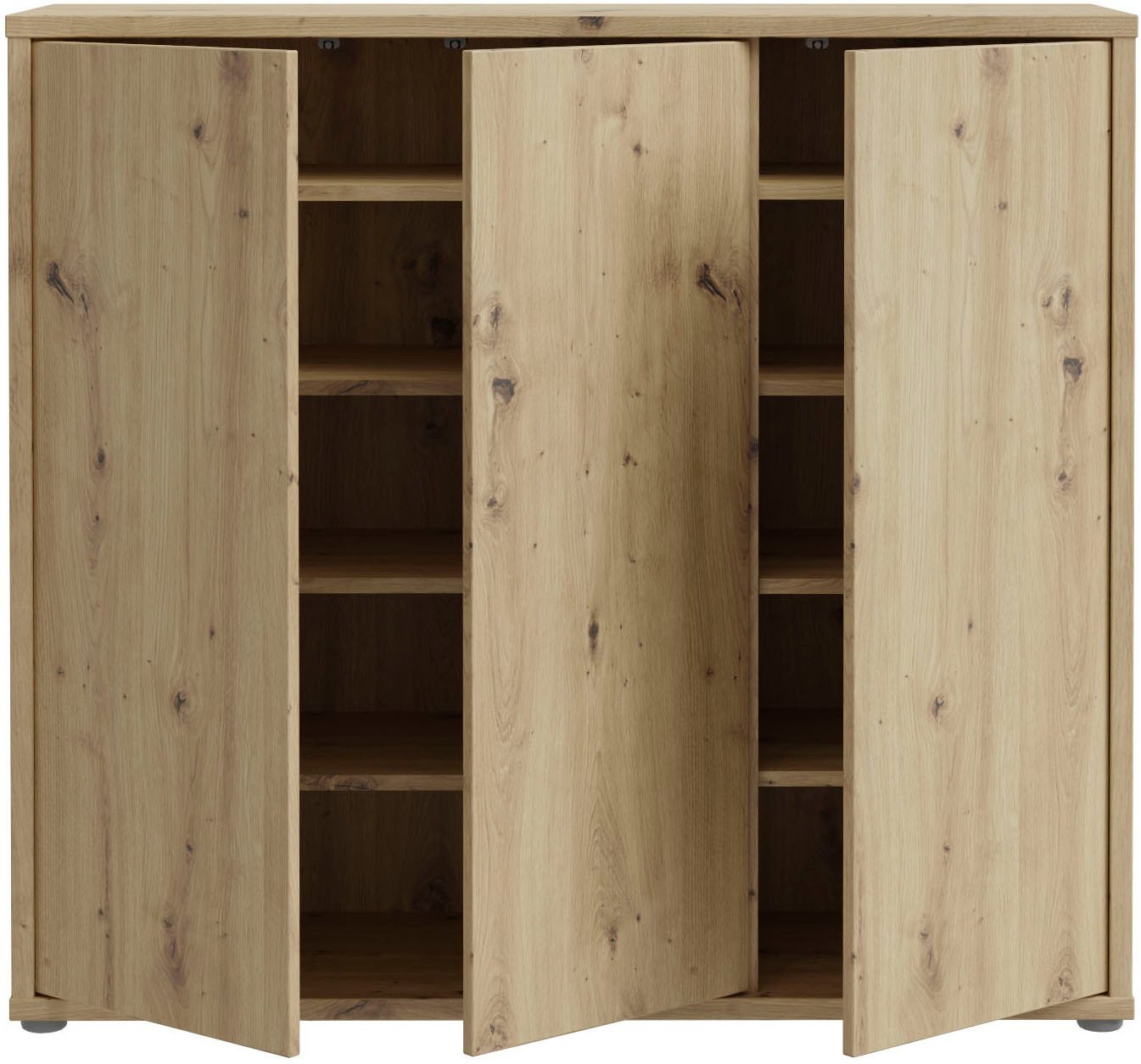 FORTE Schuhschrank Alice Springs, Schuhschrank, Platz für 20 Paar Schuhe, 3 Türen (B/H/T 109,2/99,1/34,9 cm) Stauraumschrank, Mehrzweckschrank, grifflose Front, – Bild 3 von 5