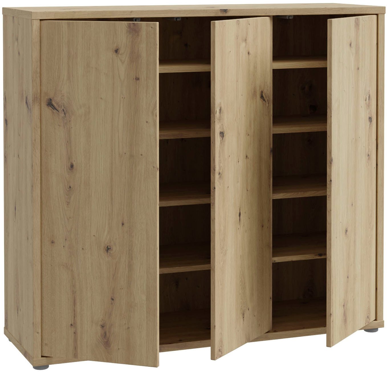 FORTE Schuhschrank Alice Springs, Schuhschrank, Platz für 20 Paar Schuhe, 3 Türen (B/H/T 109,2/99,1/34,9 cm) Stauraumschrank, Mehrzweckschrank, grifflose Front, – Bild 4 von 5