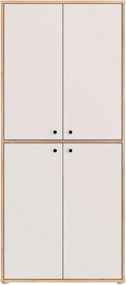 FORTE Schuhschrank Metallgriffe Schwarz, Soft Close, Vollauszug – Bild 3 von 5