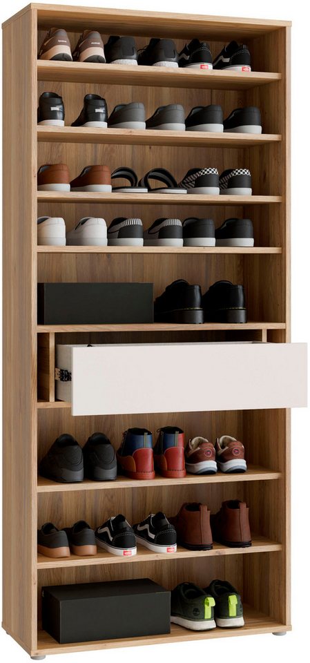 FORTE Schuhschrank Metallgriffe Schwarz, Soft Close, Vollauszug – Bild 5 von 5