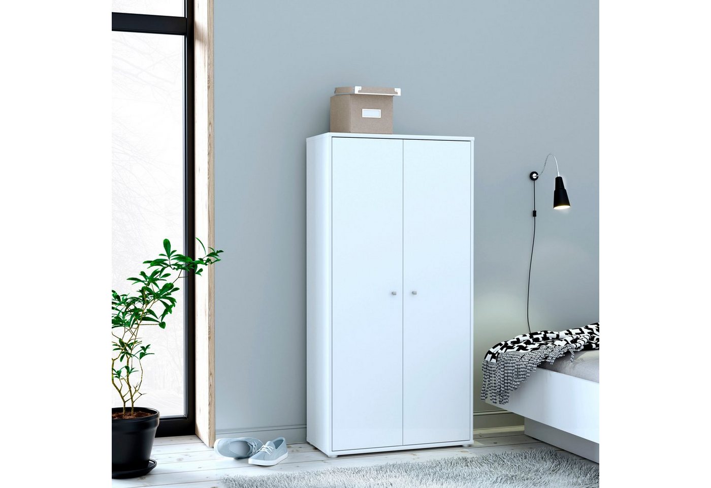 FORTE Schuhschrank Tempra, Mehrzweckschrank, 2 Türen, Einlegeböden, Höhe 149,5,5 cm Breite 73,7 cm – Bild 2 von 5