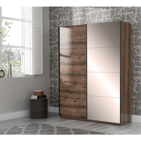 FORTE Schwebetürenschrank Jacky, mit Spiegelpaneele, Metallgriffe (B/H/T ca: 170/210x61)