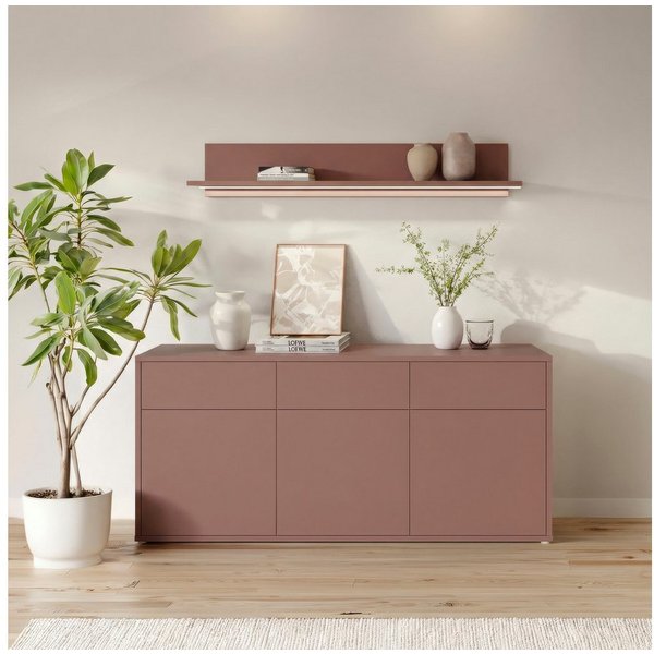 FORTE Sideboard Alice Springs, Sideboard, Breite 184,2 cm, viel Stauraum, Schubkästen mit Vollauszug, Push to open, grifflos