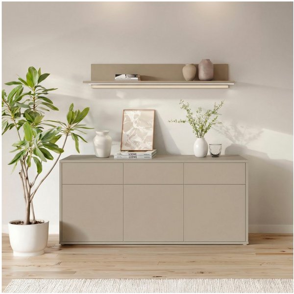 FORTE Sideboard Alice Springs, Sideboard, Breite 184,2 cm, viel Stauraum, Schubkästen mit Vollauszug, Push to open, grifflos
