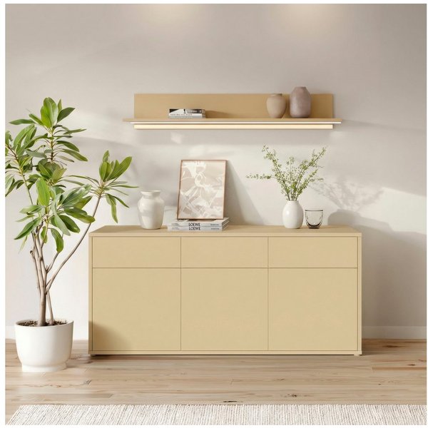 FORTE Sideboard Alice Springs, Sideboard, Breite 184,2 cm, viel Stauraum, Schubkästen mit Vollauszug, Push to open, grifflos