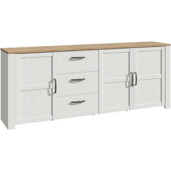 FORTE Sideboard Bohol, großes Sideboard,Breite 2,20 mtr. Soft-Close, Stauraum, B/H/T 220,8/87/42cm, 3 Türen, 3 SK