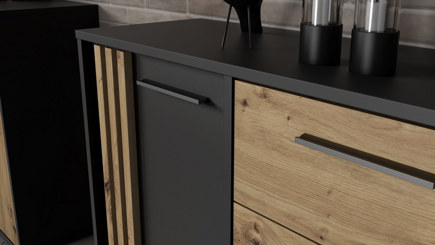FORTE Sideboard Cardigan, Sideboard, 2 farbig, Stauraum, Schubkasten, Soft Close,Breite 179,4cm – Bild 5 von 5