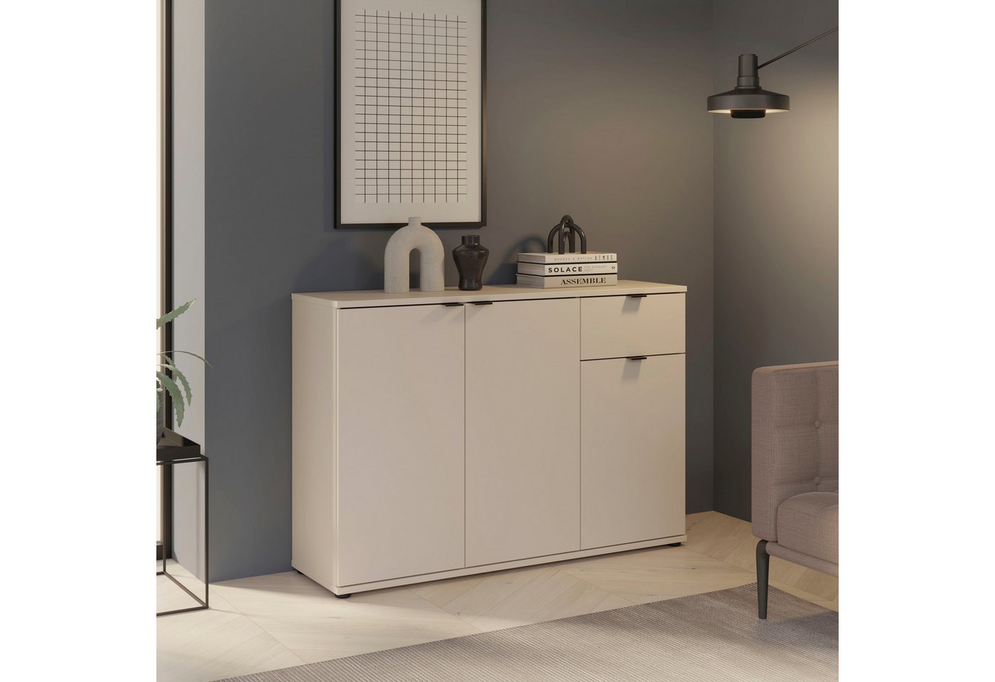 FORTE Sideboard Ganymede, Sideboard, Stauraum, Schublade, Metallgriffe, 4 Dekore, Breite 119,8cm – Bild 2 von 5