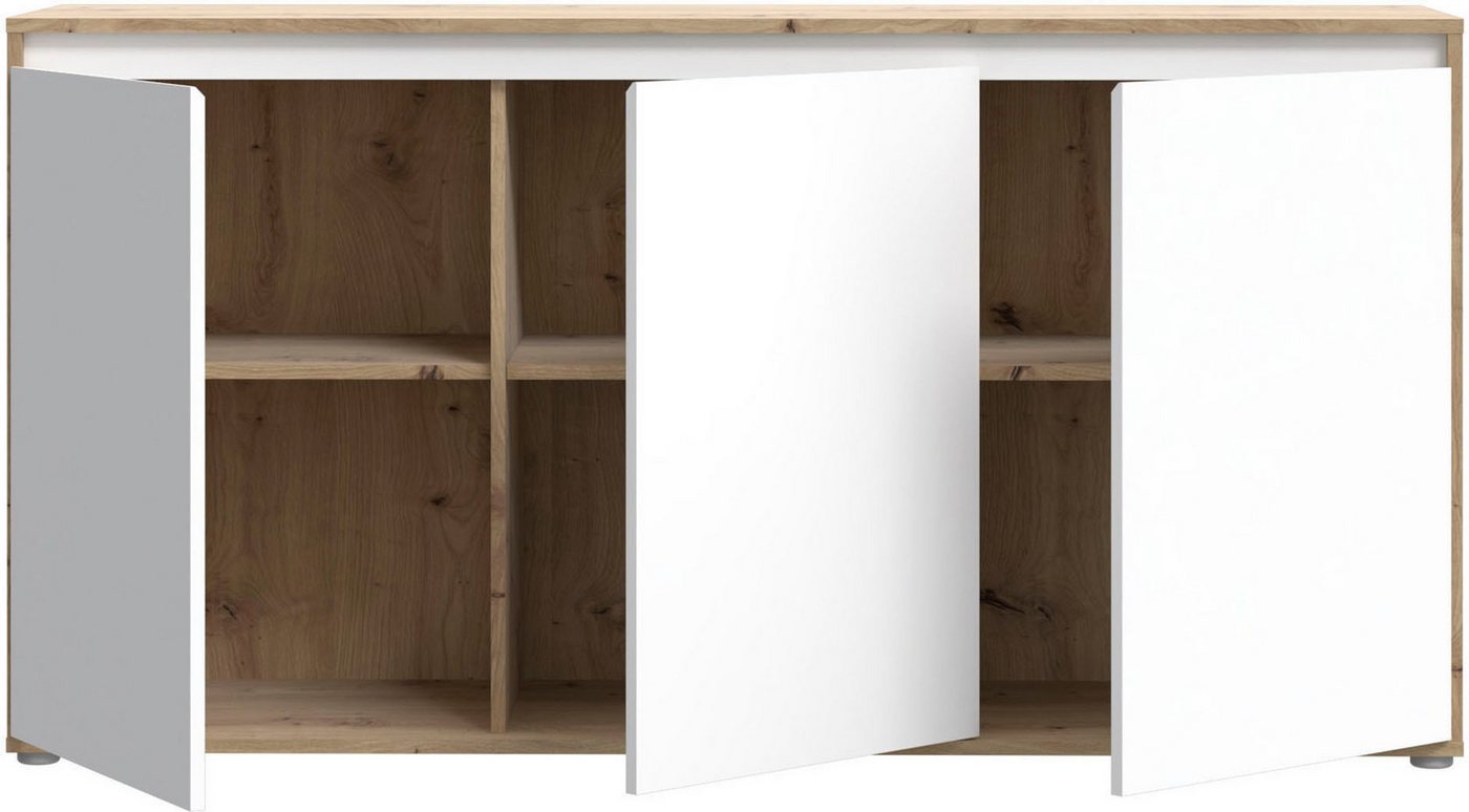 FORTE Sideboard Kommode groß Breite ca 152 cm (B/H/T 152,3/78,5/42 cm), grifflose Front, viel Stauraum – Bild 5 von 5