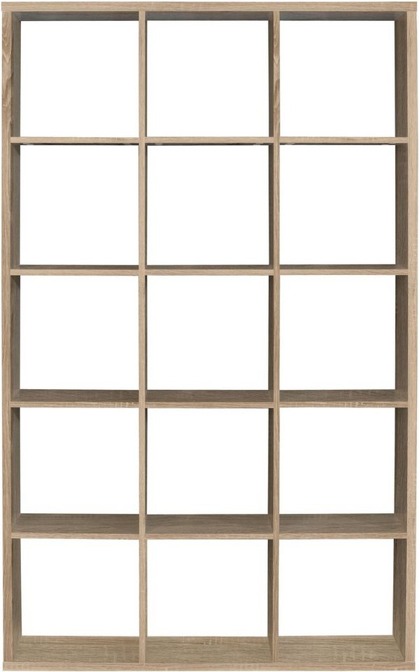 FORTE Standregal Mauro, Raumteiler, sorgt für Stil und Ordnung, 5 Fächer, Jedes Fach ist bis zu 5 kg belastbar, Fachgröße 33x33cm – Bild 3 von 5