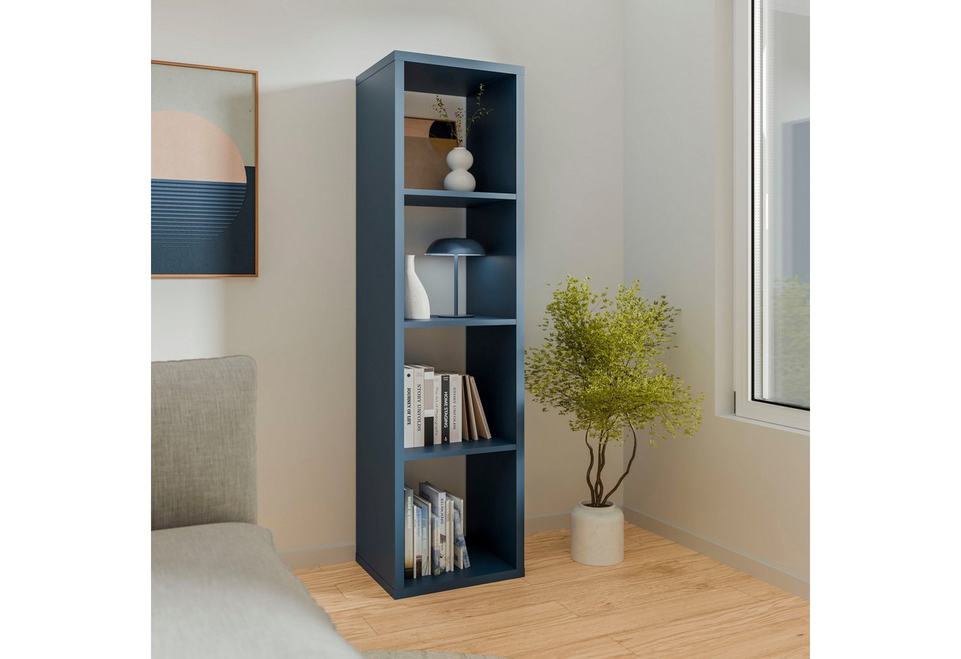 FORTE Standregal Mauro, FSC®-zertifiziert, Fachgröße 33x33cm, 4 Fächer – Bild 2 von 5
