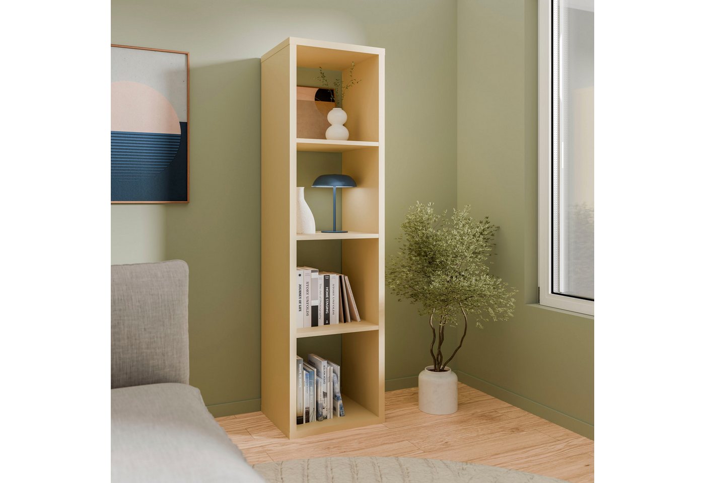 FORTE Standregal Mauro, FSC®-zertifiziert, Fachgröße 33x33cm, 4 Fächer – Bild 2 von 5