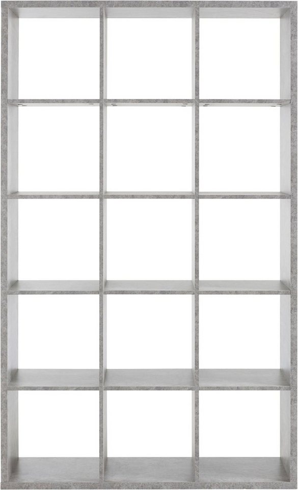 FORTE Standregal Mauro, Raumteiler, sorgt für Stil und Ordnung, 5 Fächer, Jedes Fach ist bis zu 5 kg belastbar, Fachgröße 33x33cm – Bild 3 von 5