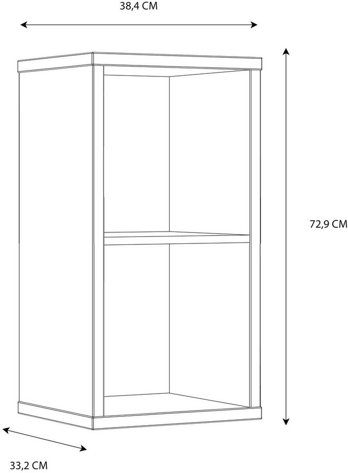 FORTE Standregal Mauro, Regal mit 2 Fächern, B/H/T 38,2x72,9x32,9 cm, langlebige Beschichtung – Bild 3 von 4