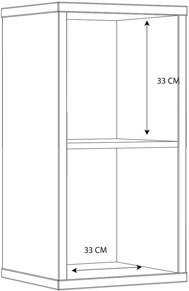 FORTE Standregal Mauro, Regal mit 2 Fächern, B/H/T 38,2x72,9x32,9 cm, langlebige Beschichtung – Bild 4 von 4