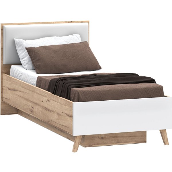 FORTE Stauraumbett Vankka viel Stauraum, skandinavisches Design, Made in Europe, aufklappbarer Lattenrost, weitere Produkte zur Serie erhältlich