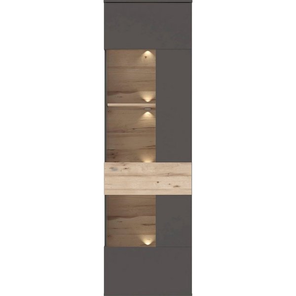 FORTE Vitrine Como Vitrine, Glastüre, LED Beleuchtung, Soft Close Linksanschlag