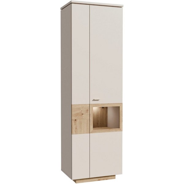 FORTE Vitrine Louoto, Stauraumvitrine, Standvitrine, Stauraumschrank Türanschlag rechts oder links wechselbar, mit Soft Close, Höhe 197,2cm
