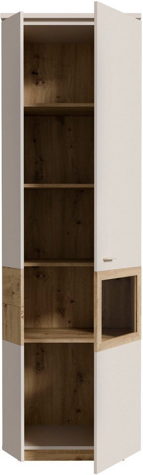 FORTE Vitrine Louoto, Stauraumvitrine, Standvitrine, Stauraumschrank Türanschlag rechts oder links wechselbar, mit Soft Close, Höhe 197,2cm – Bild 5 von 5