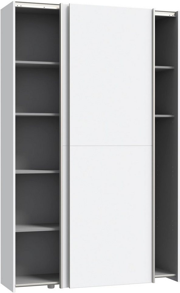 FORTE Wäscheschrank Ozzula, Mehrzweckschrank, Schwebetürenschrank, Garderobenschrank (B/H/T ca. 120/190,5/42cm, 2 Türen, 6 Einlegeböden) FSC® zertifiziert, vari – Bild 4 von 5