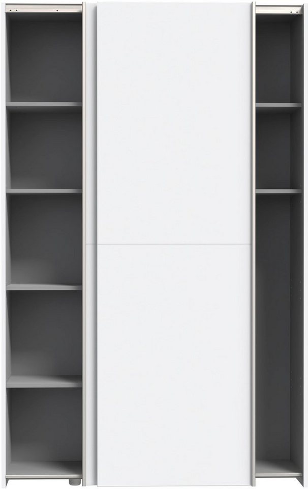 FORTE Wäscheschrank Ozzula, Mehrzweckschrank, Schwebetürenschrank, Garderobenschrank (B/H/T ca. 120/190,5/42cm, 2 Türen, 6 Einlegeböden) FSC® zertifiziert, vari – Bild 5 von 5