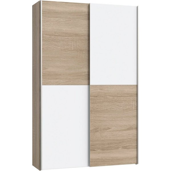 FORTE Wäscheschrank Ozzula, Mehrzweckschrank, Schwebetürenschrank, Garderobenschrank (B/H/T ca. 120/190,5/42cm, 2 Türen, 6 Einlegeböden) FSC® zertifiziert, vari